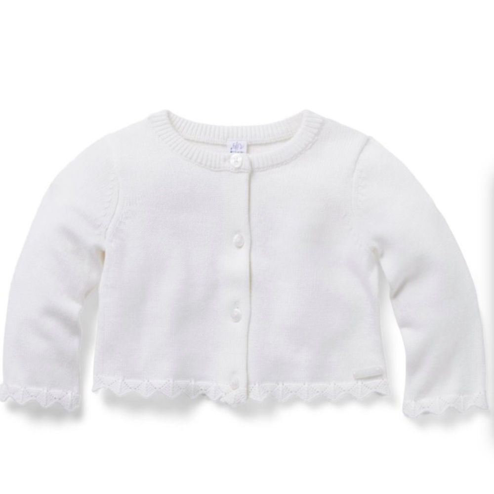 NWT Janie & Jack BABY CROCHET TRIM CARDIGAN